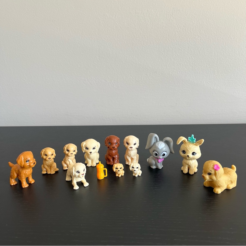 Barbie Pets Animals Puppy Dogs Bunny Rabbits 13 Pc